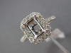 ESTATE WIDE .77CT DIAMOND 14KT WHITE GOLD 3D HALO SEMI MOUNT ENGAGEMENT RING