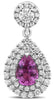 2.76CT DIAMOND & AAA PEAR SHAPE SAPPHIRE 18KT WHITE GOLD HALO HANGING EARRINGS