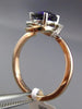 ESTATE 1.36CT DIAMOND & AAA AMETHYST 14K WHITE & ROSE GOLD 3D INFINITY LOVE RING