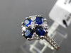 ESTATE 1.21CT DIAMOND & SAPPHIRE 18KT WHITE GOLD SEMI ETERNITY FLOWER LOVE RING