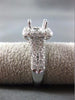 WIDE 1.80CT DIAMOND 14K WHITE GOLD DOUBLE HALO SQUARE SEMI MOUNT ENGAGEMENT RING