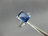 ESTATE 1.50CT AAA SAPPHIRE 14KT WHITE GOLD EMERALD CUT SOLITAIRE ENGAGEMENT RING