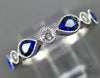 ESTATE .98CT DIAMOND & AAA SAPPHIRE 14KT WHITE GOLD 3D WEDDING ANNIVERSARY RING