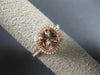 ESTATE LARGE 1.40CT DIAMOND & AAA MORGANITE 14KT ROSE GOLD HALO ENGAGEMENT RING