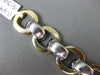 ESTATE WIDE & EXTRA LONG 14KT WHITE & YELLOW GOLD 3D CIRCULAR LINK BRACELET