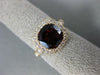 LARGE 4.20CT DIAMOND & AAA RHODOLITE 14KT ROSE GOLD SQUARE HALO ENGAGEMENT RING