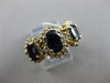 ESTATE 2.6CT DIAMOND & AAA SAPPHIRE 14K YELLOW GOLD OVAL 3 STONE ENGAGEMENT RING