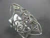 ESTATE EXTRA LARGE 1.33CT DIAMOND 14K WHITE GOLD OPEN FILIGREE FLEUR DE LIS RING