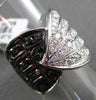 ESTATE WIDE 1.96CTW BLACK & WHITE DIAMOND 18KT WHITE GOLD FILIGREE FUN RING