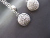 ESTATE .32CT DIAMOND 14KT WHITE GOLD MULTI STRAND CIRCULAR DROP HANGING EARRINGS