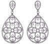 ESTATE LARGE 2.75CT DIAMOND 14KT YELLOW GOLD 3D CLASSIC FLOWER HANGING EARRINGS