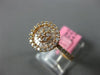 ESTATE .66CT ROUND & BAGUETTE DIAMOND 18KT ROSE GOLD 3D FLOWER HEART LOVE RING