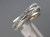 ESTATE .47CT DIAMOND 18KT WHITE GOLD 3D OPEN MULTI ROW CRISS CROSS LOVE RING