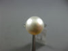 ANTIQUE LARGE .10CT DIAMOND & AAA SOUTH SEA PEARL PLATINUM 3D ENGAGEMENT RING