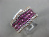 ESTATE WIDE 2.11CT DIAMOND & AAA PINK SAPPHIRE 18K ROSE GOLD 3D ANNIVERSARY RING