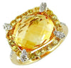7.26CT DIAMOND & AAA CITRINE 14KT YELLOW GOLD 3D CUSHION SQUARE HALO FUN RING