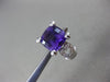 ESTATE LARGE 7.03CT DIAMOND & AMETHYST 14KT WHITE GOLD 3D HEART CLIP ON EARRINGS