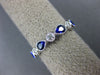 ESTATE .98CT DIAMOND & AAA SAPPHIRE 14KT WHITE GOLD 3D WEDDING ANNIVERSARY RING