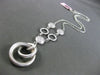 ESTATE LARGE .48CT DIAMOND 14KT WHITE GOLD CLUSTER OPEN CIRCULAR LARIAT NECKLACE