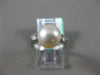 ESTATE .16CT DIAMOND & AAA SOUTH SEA PEARL 18KT WHITE GOLD 3D ENGAGEMENT RING