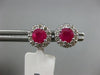 ESTATE 1.30CT DIAMOND & AAA RUBY 14KT WHITE GOLD 3D FLOWER CLASSIC STUD EARRINGS