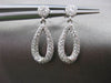 ESTATE .48CTW DIAMOND 14KT WHITE GOLD CLASSIC PAVE PEAR SHAPE HANGING EARRINGS