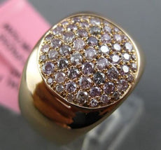 ESTATE WIDE .67CT PINK DIAMOND 18KT ROSE GOLD CLASSIC ROUND CLUSTER UNISEX RING