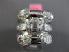 ESTATE EXTRA LARGE 2.30CT DIAMOND 18KT WHITE GOLD THREE ROW ETOILE COCKTAIL RING