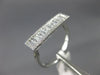 ESTATE .15CT ROUND & BAGUETTE DIAMOND 14KT WHITE GOLD 3D RECTANGULAR BAR RING