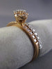 ESTATE WIDE .84CT DIAMOND 18K WHITE & ROSE GOLD 3D FLOWER CLUSTER STACKABLE RING