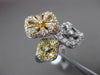 ESTATE LARGE 1.58CT DIAMOND 18KT WHITE & YELLOW & ROSE GOLD FLOATING SQUARE RING