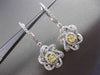 ESTATE LARGE 2.16CT WHITE & YELLOW DIAMOND 18KT TWO TONE GOLD HANGING EARRINGS