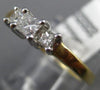 ESTATE .50CT PRINCESS DIAMOND 14K 2 TONE GOLD 3D CLASSIC 3 STONE ENGAGEMENT RING