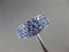 ESTATE WIDE 1.50CT AAA TANZANITE 14KT WHITE GOLD 3D THREE ROW PAVE FILIGREE RING