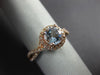 ESTATE 1.05CT DIAMOND & AAA AQUAMARINE 14KT ROSE GOLD INFINITY ENGAGEMENT RING