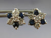 ANTIQUE .95CT DIAMOND & AAA SAPPHIRE 14KT WHITE GOLD STAR BURST EARRINGS #22485
