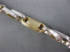 ESTATE WIDE & LONG 14K 2 TONE GOLD HANDCRAFTED FANCY LINK BRACELET #22869