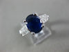 ESTATE 3.46CT DIAMOND & AAA SAPPHIRE 14KT WHITE GOLD OVAL ENGAGEMENT RING #26286