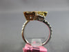 ESTATE WIDE 2.40CT DIAMOND 18KT TRI COLOR GOLD 3D SEMI ETERNITY CRISS CROSS RING