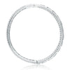 ESTATE WIDE 6.46CT DIAMOND 14KT WHITE GOLD MULTI ROW INSIDE OUT BANGLE BRACELET