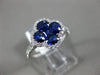 ESTATE 1.69CT DIAMOND & AAA SAPPHIRE 18K WHITE GOLD 3D 4 LEAF CLOVER FLOWER RING