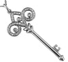 ESTATE .27CT DIAMOND 14KT WHITE GOLD 3D KEY TO YOUR HEART OPEN FILIGREE PENDANT