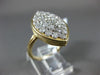 ESTATE LARGE 1.5CT DIAMOND 14K 2 TONE GOLD PAVE MARQUISE HAMMER DESIGN LOVE RING