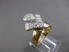 ESTATE LARGE .56CT DIAMOND 14KT TWO TONE GOLD 3D HOCKEY FRIENDSHIP RING #23787