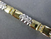 ESTATE WIDE 1.16CT DIAMOND 14KT WHITE & YELLOW GOLD FLOWER LINK TENNIS BRACELET