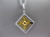 ESTATE LARGE 1.18CT FANCY DIAMOND 18K WHITE & YELLOW GOLD 3D SQUARE HALO PENDANT