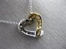 ESTATE .36CT DIAMOND 14KT TWO TONE GOLD 3D HEART CHANNEL FLOATING PENDANT 18857