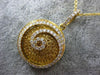 LARGE 2.02CT DIAMOND & YELLOW SAPPHIRE 18K YELLOW GOLD 3D CIRCULAR SWIRL PENDANT