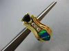 ESTATE LARGE 3.16CT DIAMOND AAA SAPPHIRE & OPAL 14K YELLOW GOLD CLIP ON EARRINGS