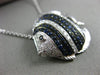 LARGE 1.54CT DIAMOND & AAA SAPPHIRE 18KT WHITE GOLD 3D HAPPY LUCKY FISH PENDANT